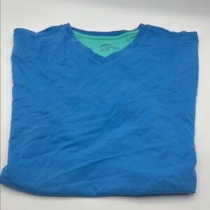 Tommy Bahama 100% Supima Cotton Blue V-Neck Tee T-Shirt SZ XLarge